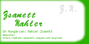 zsanett mahler business card